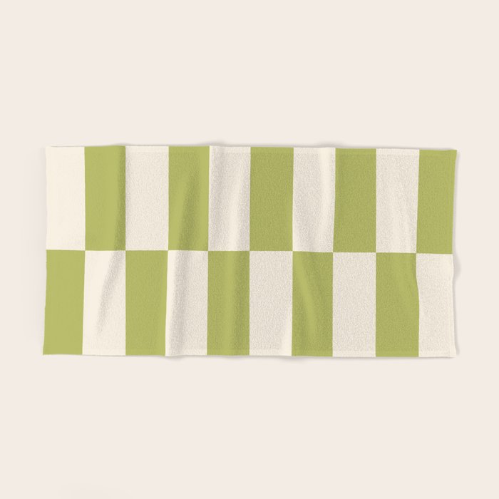 Duo II - Butter and Green Stripes Bath Towel Gallery Image 2