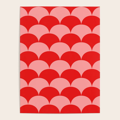 Deco Pattern pink and red Poster Gallery Image 1