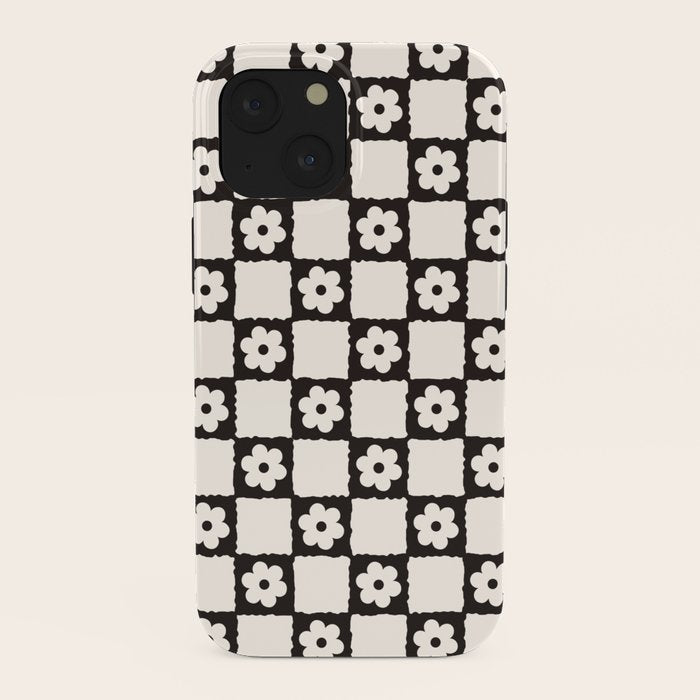 Retro Flower Checker in Black&White iPhone Case Gallery Image 38