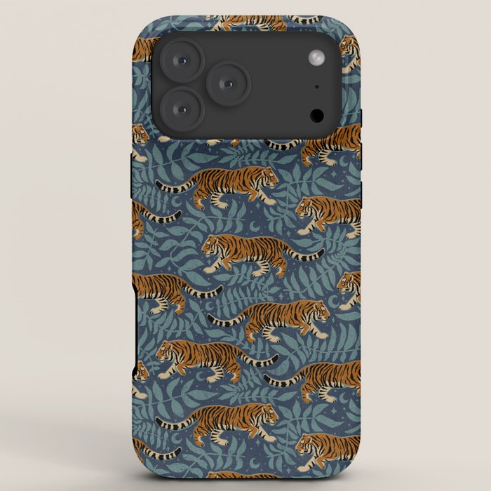 Tigers - dusky blue iPhone Case Gallery Image 8