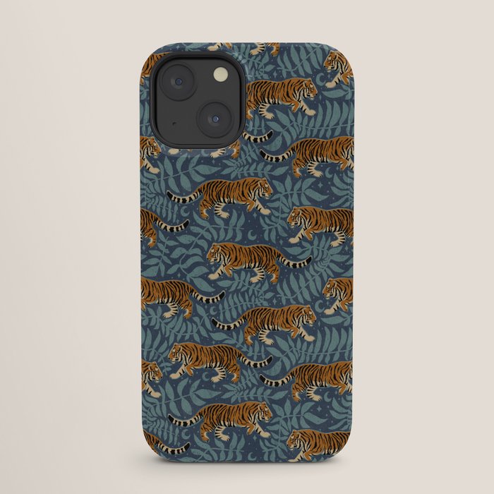Tigers - dusky blue iPhone Case Gallery Image 25