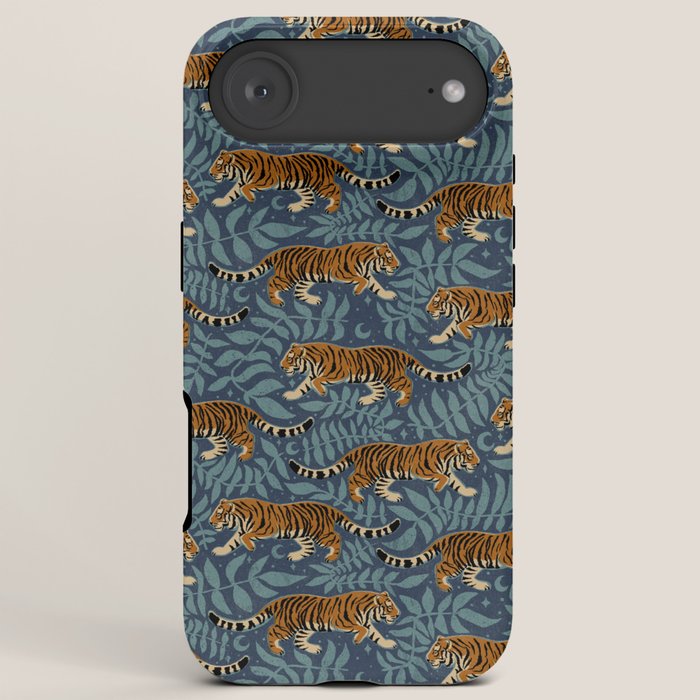 Tigers - dusky blue iPhone Case Gallery Image 6