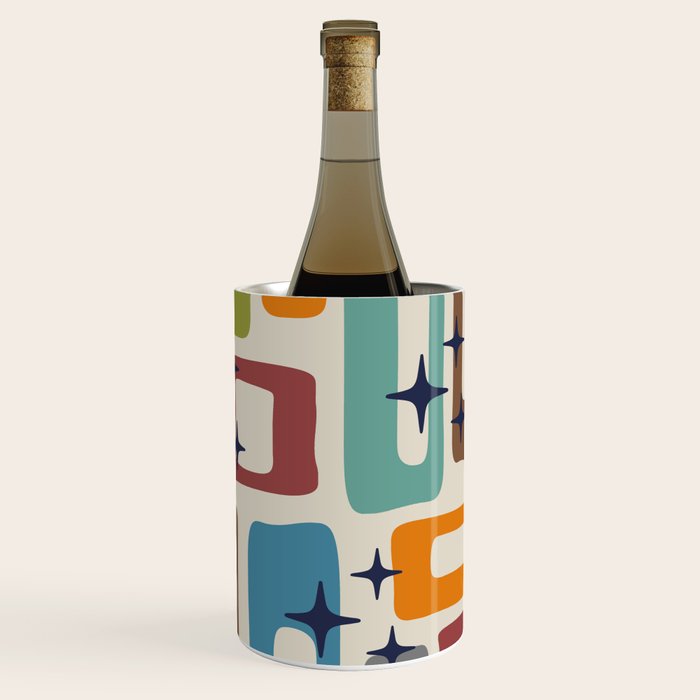 Retro Mid Century Modern Abstract Pattern 224 Atomic Googie Wine Chiller Gallery Image 1