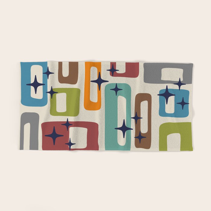 Retro Mid Century Modern Abstract Pattern 224 Atomic Googie Towels Gallery Image 2