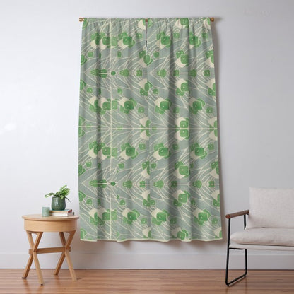 Green Geometric 1915 Hannah Borger Overbeck Window Curtain Gallery Image 1