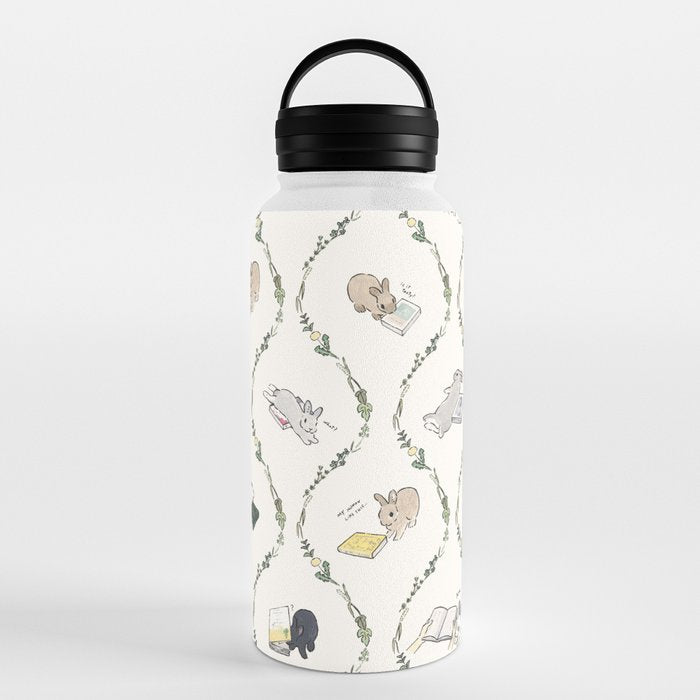 Rabbits of the bookworm owner Water Bottle Gallery Image 6