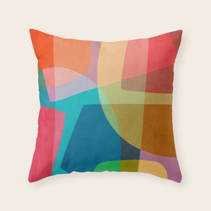 Colorful Modern Abstract Vibrant Colors Throw Pillow Gallery Image 5