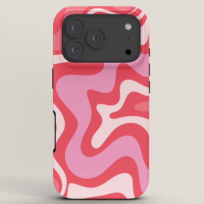 Retro Liquid Swirl Abstract Pattern Cherry Red Pink iPhone Case Gallery Image 7