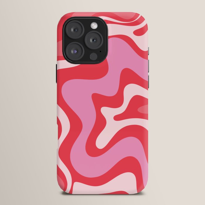 Retro Liquid Swirl Abstract Pattern Cherry Red Pink iPhone Case Gallery Image 16