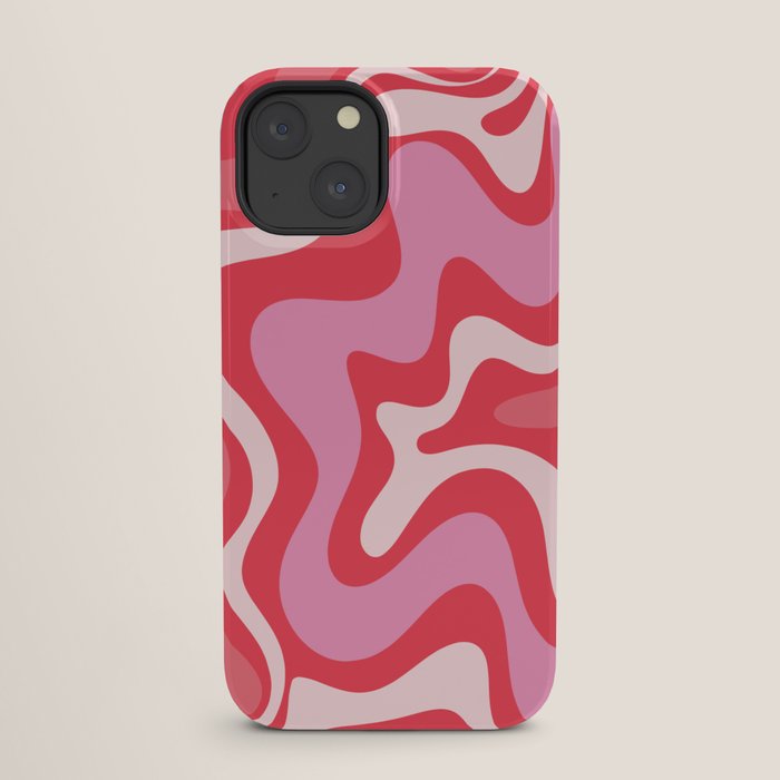 Retro Liquid Swirl Abstract Pattern Cherry Red Pink iPhone Case Gallery Image 25