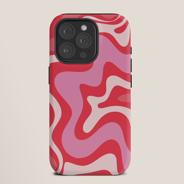 Retro Liquid Swirl Abstract Pattern Cherry Red Pink iPhone Case Gallery Image 11