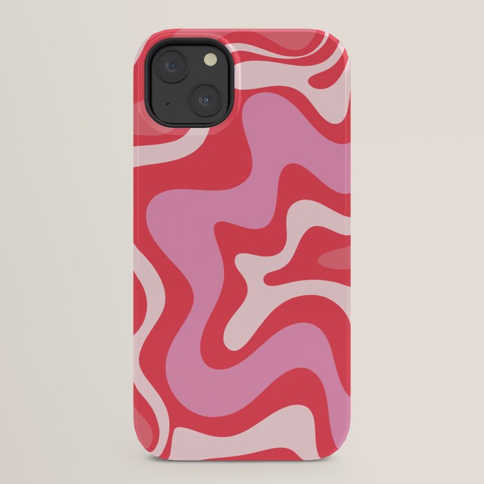 Retro Liquid Swirl Abstract Pattern Cherry Red Pink iPhone Case Gallery Image 30
