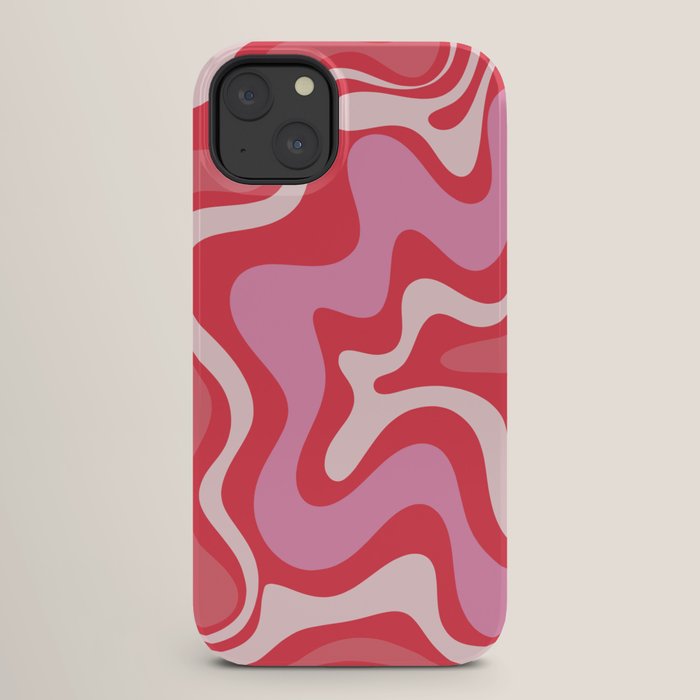Retro Liquid Swirl Abstract Pattern Cherry Red Pink iPhone Case Gallery Image 26