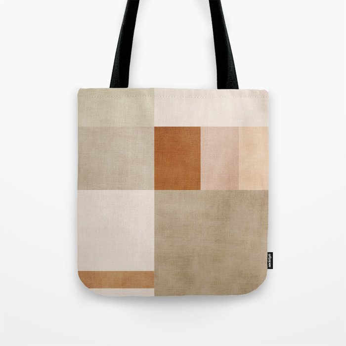 Neutral Tones Soft Colors Geometric Artwork Tote Bag Gallery Image 1