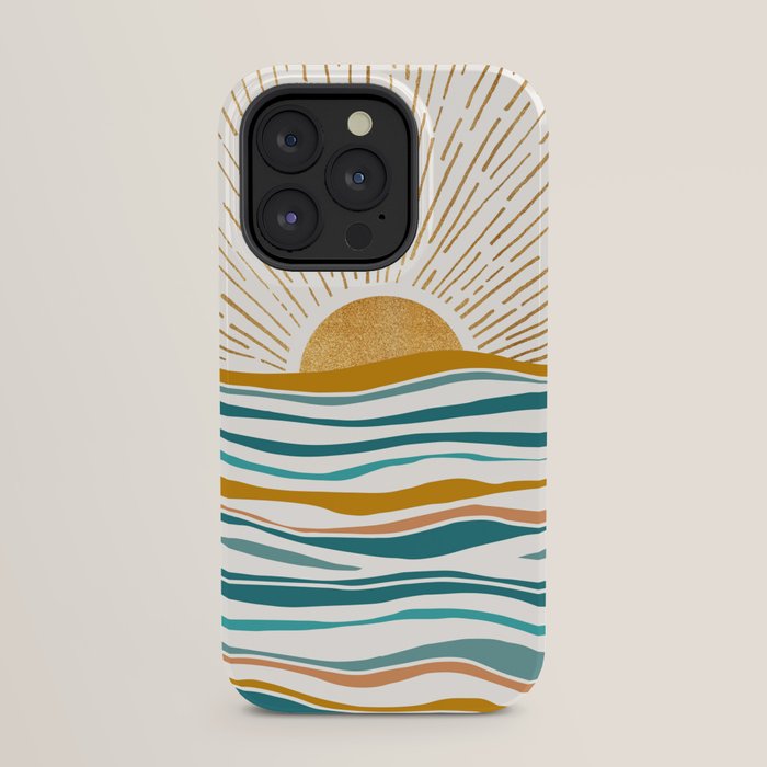 The Sun and The Sea - Gold and Teal iPhone Case Gallery Image 23
