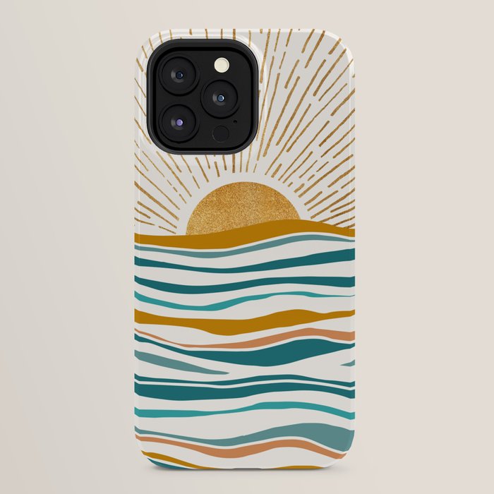 The Sun and The Sea - Gold and Teal iPhone Case Gallery Image 32