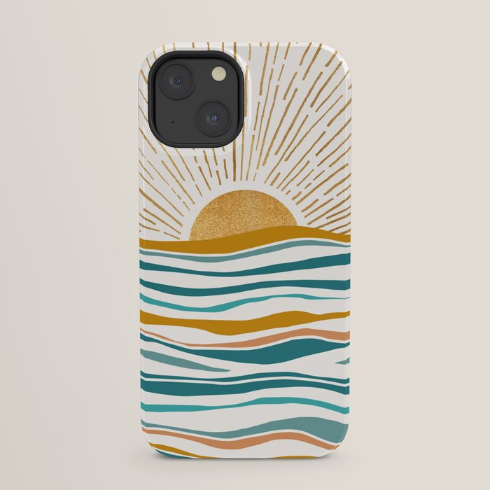 The Sun and The Sea - Gold and Teal iPhone Case Gallery Image 21