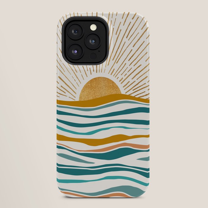 The Sun and The Sea - Gold and Teal iPhone Case Gallery Image 28