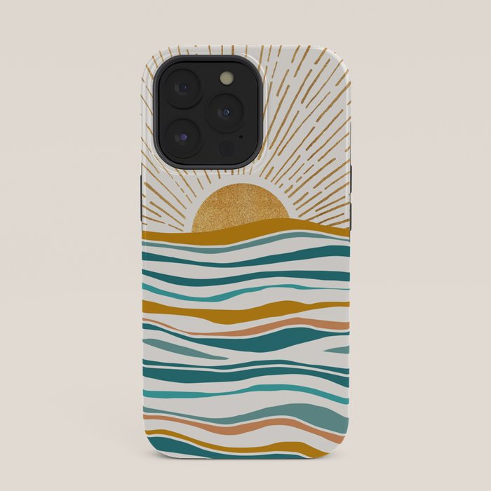 The Sun and The Sea - Gold and Teal iPhone Case Gallery Image 35