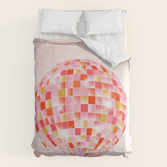 Candy Funk | Disco Ball: Peach Edition Comforter Gallery Image 1