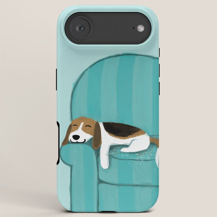 Happy Couch Beagle | Cute Sleeping Dog iPhone Case Gallery Image 6