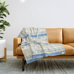 Asiatic dayflowers and rabbits Throw Blanket Gallery Image 1
