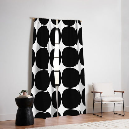 Retro '50s Shapes in Black and White Window Curtain Gallery Image 2