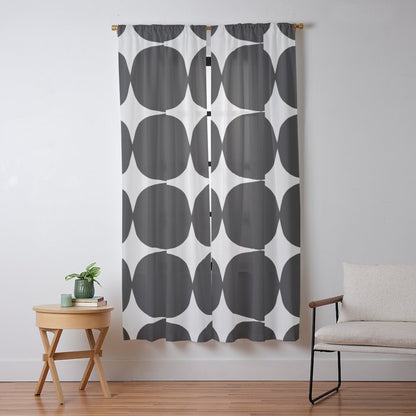 Retro '50s Shapes in Black and White Window Curtain Gallery Image 9