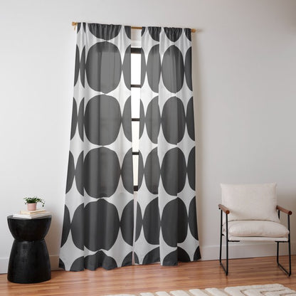 Retro '50s Shapes in Black and White Window Curtain Gallery Image 14