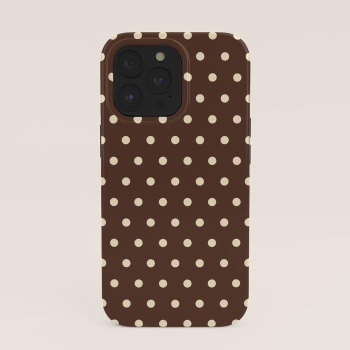 Vintage polka dots baroque brown & cream iPhone Case Gallery Image 39