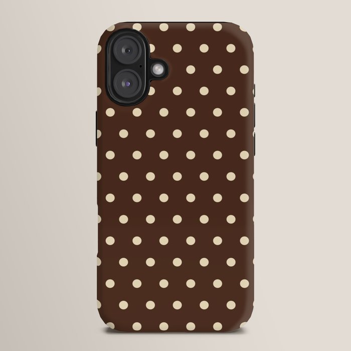 Vintage polka dots baroque brown & cream iPhone Case Gallery Image 14