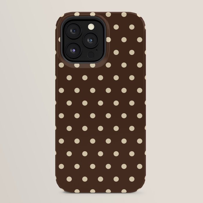 Vintage polka dots baroque brown & cream iPhone Case Gallery Image 32