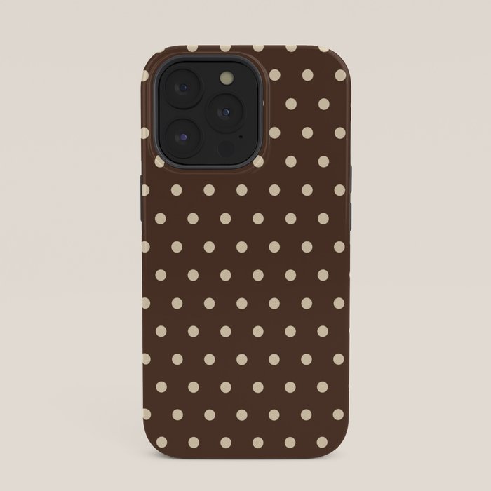 Vintage polka dots baroque brown & cream iPhone Case Gallery Image 35