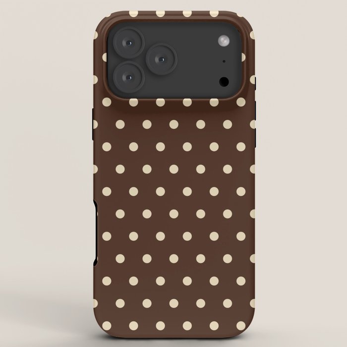 Vintage polka dots baroque brown & cream iPhone Case Gallery Image 8