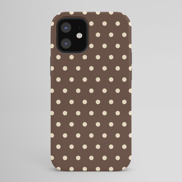 Vintage polka dots baroque brown & cream iPhone Case Gallery Image 42