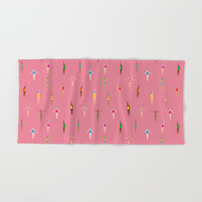 Swimmers in a Sea of Pink Bath Towel Gallery Image 2