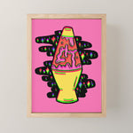 Lit Lava Lamp in pink in 3D Mini Art Print Gallery Image 1