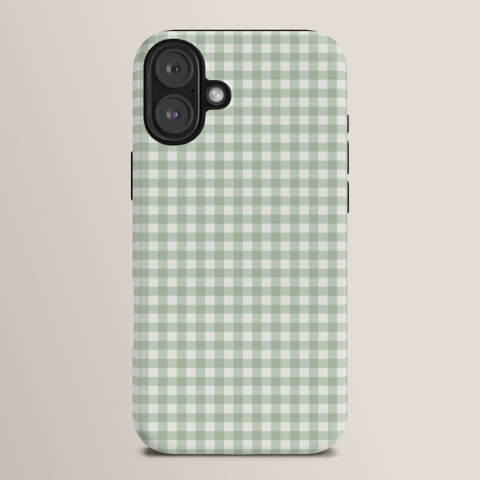 Gingham Plaid Pattern - Sage Green iPhone Case Gallery Image 14