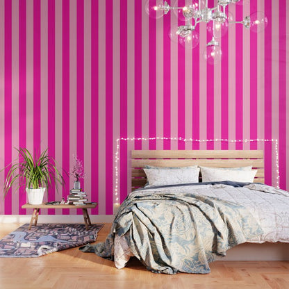 Pink Stripes Preppy Modern Wallpaper Gallery Image 2