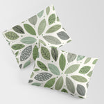 Mid-Century Green Leaves Pillow Sham Gallery Image 1