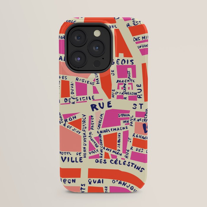 paris map pink iPhone Case Gallery Image 31