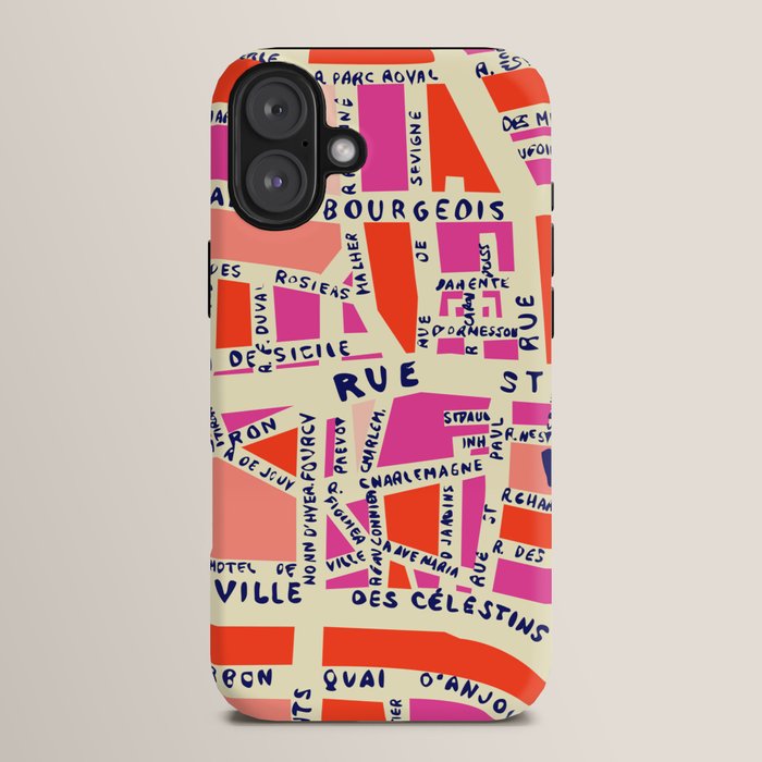 paris map pink iPhone Case Gallery Image 14