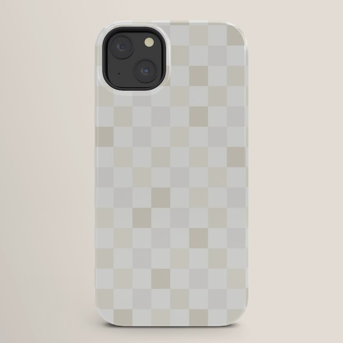 Checkerboard Check Pattern in Pale Light Neutral Beige White Tones iPhone Case Gallery Image 26