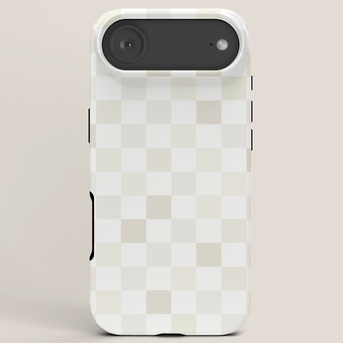 Checkerboard Check Pattern in Pale Light Neutral Beige White Tones iPhone Case Gallery Image 6