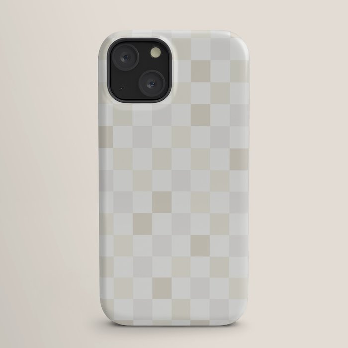 Checkerboard Check Pattern in Pale Light Neutral Beige White Tones iPhone Case Gallery Image 17