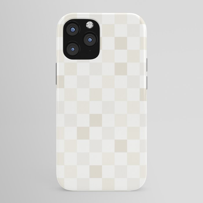 Checkerboard Check Pattern in Pale Light Neutral Beige White Tones iPhone Case Gallery Image 43