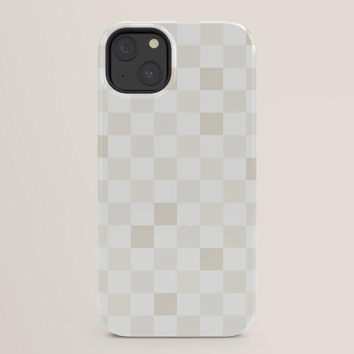 Checkerboard Check Pattern in Pale Light Neutral Beige White Tones iPhone Case Gallery Image 22