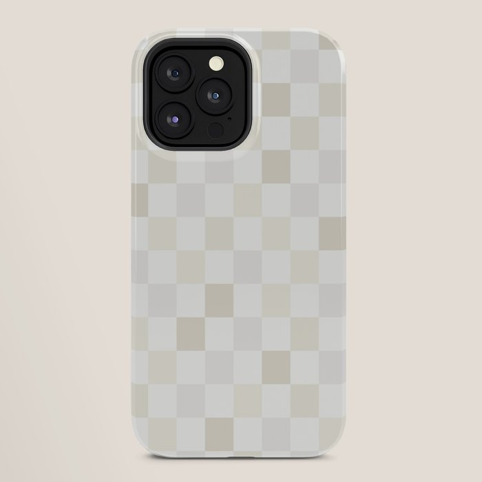 Checkerboard Check Pattern in Pale Light Neutral Beige White Tones iPhone Case Gallery Image 28