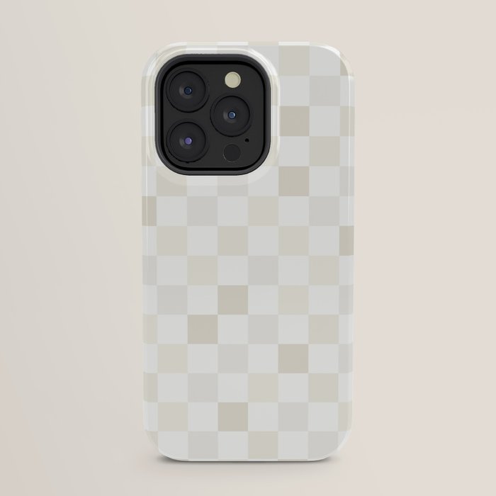 Checkerboard Check Pattern in Pale Light Neutral Beige White Tones iPhone Case Gallery Image 23