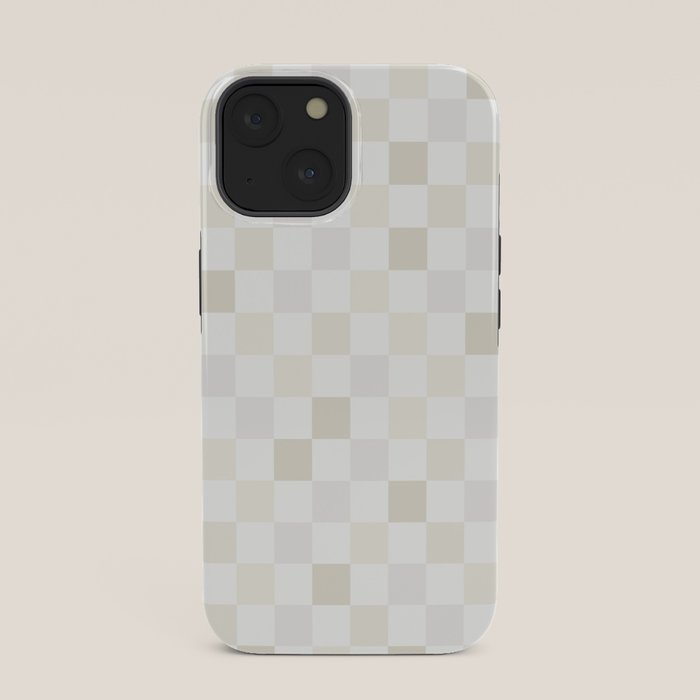 Checkerboard Check Pattern in Pale Light Neutral Beige White Tones iPhone Case Gallery Image 33